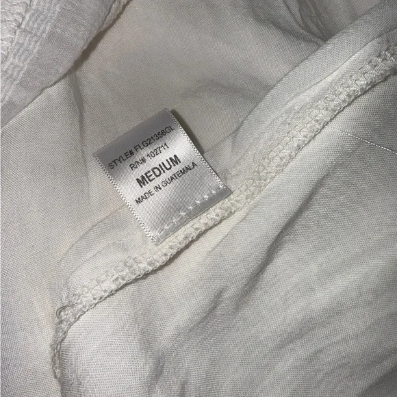 Gibsonlook White Sleeveless Decked Out Day V-Neck Midi Dress Size Medium - Picture 7 of 7